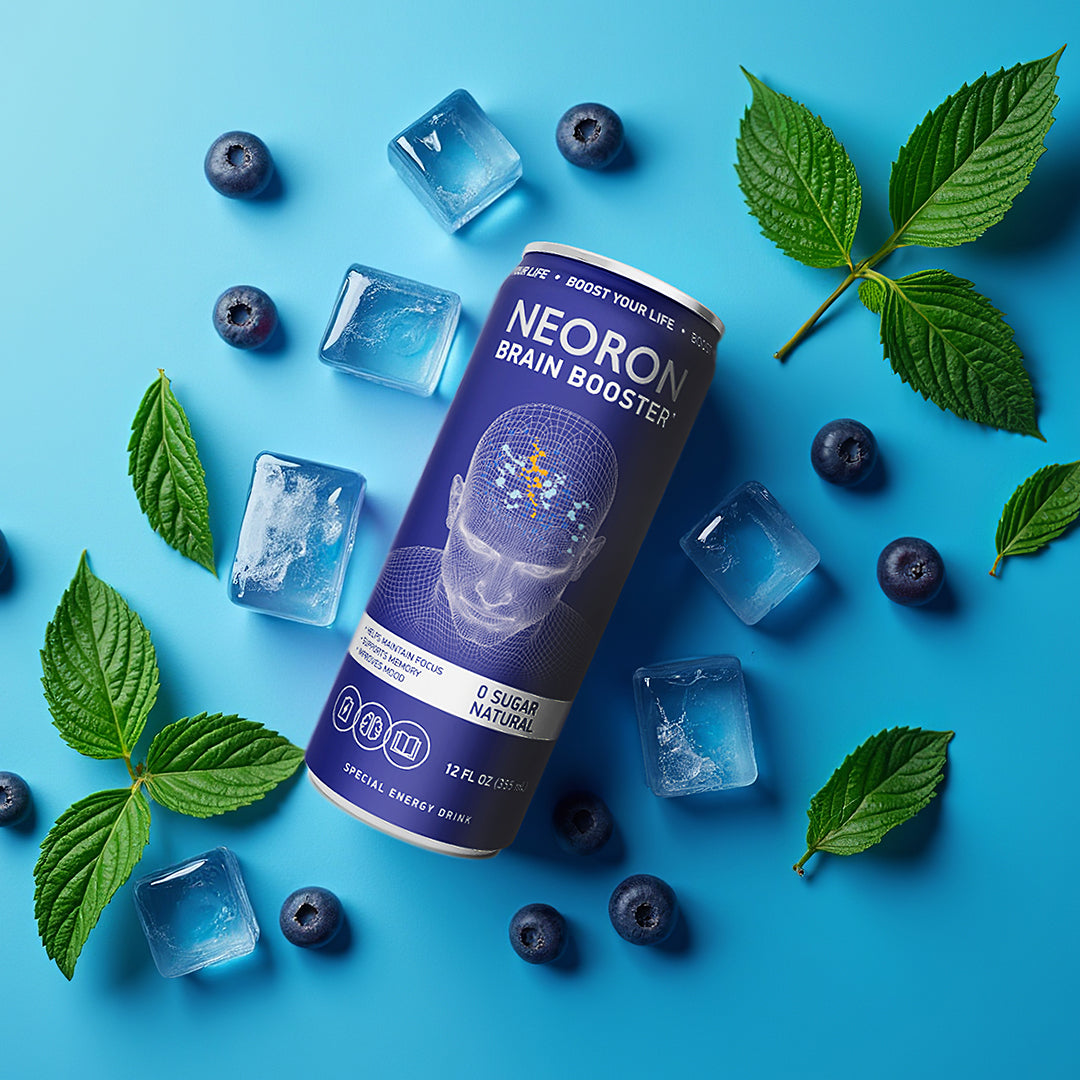 NEORON Brain Booster* Natural Nootropic Drink for Focus, Memory & Energy – Brain Booster with Bacopa Monnieri, Guarana, L-Theanine, B12 – Cognitive Wellness Drink, No Sugar (Pack of 12)